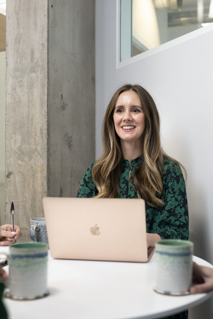individual portrait at laptop